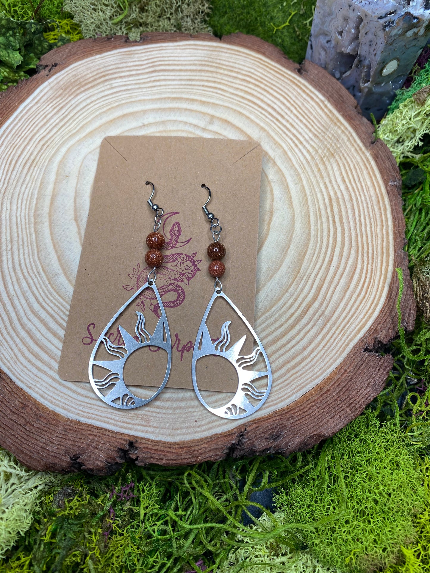 Goldstone Sunrise Earrings