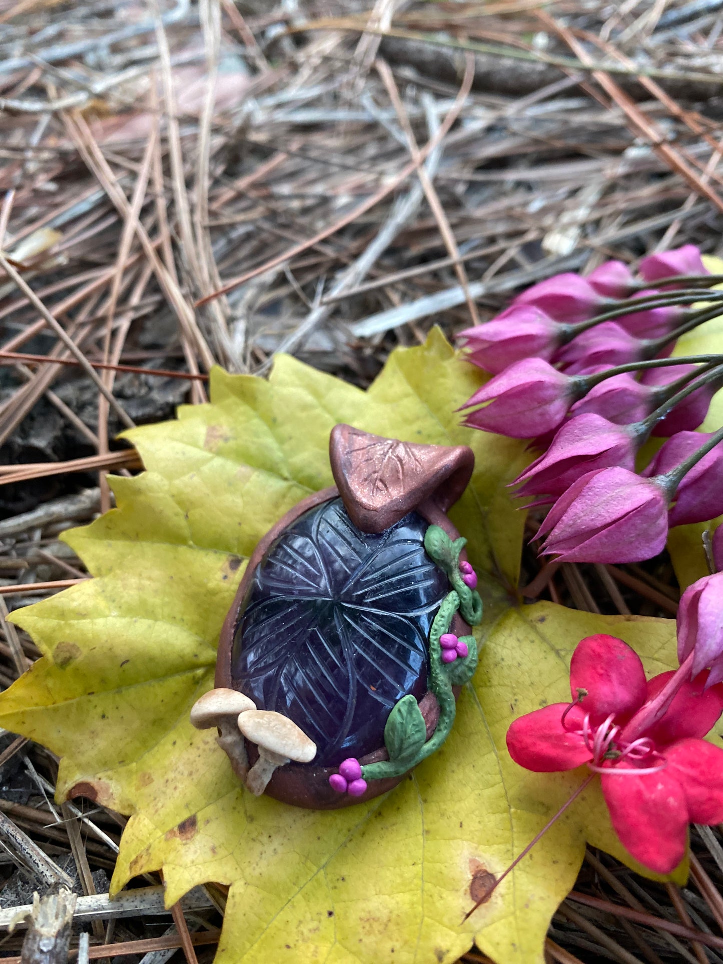 Mystical Carved Amethyst and Vines