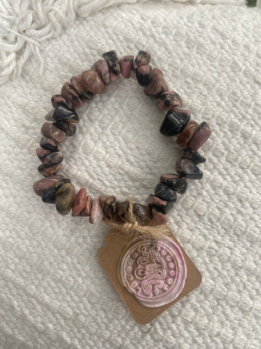 Rhodonite Chip Stretch Bracelet