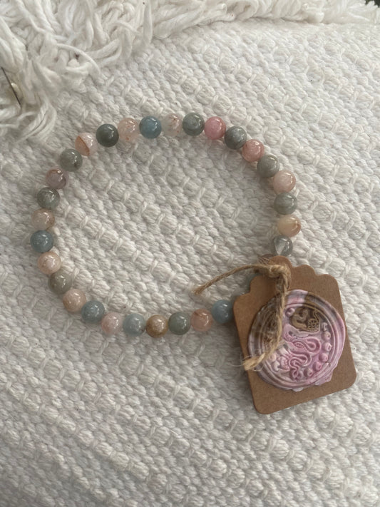 Mixed Morganite Stretch Bracelet